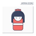 Kokeshi color icon Royalty Free Stock Photo