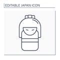 Kokeshi line icon Royalty Free Stock Photo