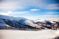 Kokhta mount, surroundings view from the top, Bakuriani, January 2019 Royalty Free Stock Photo