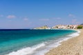 Kokkari beach is a picturesque beach in Kokkari village on Samos island Royalty Free Stock Photo