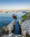 Kokkari Harbour in Samos Island of Greece Royalty Free Stock Photo