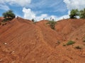 kokkinopilos or red soil in preveza greece hills red like desert Royalty Free Stock Photo