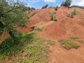 kokkinopilos or red soil in preveza greece hills red like desert Royalty Free Stock Photo