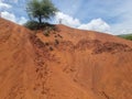 kokkinopilos or red soil in preveza greece hills red like desert Royalty Free Stock Photo