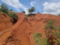 kokkinopilos or red soil in preveza greece hills red like desert Royalty Free Stock Photo