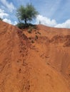 kokkinopilos or red soil in preveza greece hills red like desert Royalty Free Stock Photo