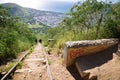 Koko Head Crater and hikers Royalty Free Stock Photo