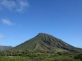 Koko Head Mountain with stair trail up side visible Royalty Free Stock Photo