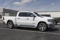 Ram 1500 hybrid Hemi eTorque on display at a Chrysler Ram dealership. The Stellantis subsidiaries of FCA are Chrysler, Dodge, Jeep