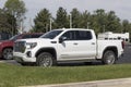 Used GMC Sierra Denali pickup display. With current supply issues, GMC is buying and selling many pre-owned cars to meet demand Royalty Free Stock Photo