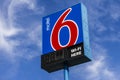 Kokomo - Circa October 2016: Motel 6 Logo and Signage. Motel 6 is a major chain of budget motels II Royalty Free Stock Photo