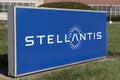 Stellantis logo at the transmission factory. The Stellantis subsidiaries of FCA are Chrysler, Dodge, Jeep, and Ram