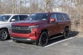 Certified Used Chevrolet Tahoe display at a dealership. With supply issues, Chevy is selling pre-owned cars to meet demand Royalty Free Stock Photo