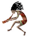 kokopelli dancing with flute Royalty Free Stock Photo