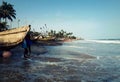 Fisher boats at Kokrobite Beach, Ghana