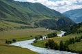 Koksu river gorge in Kazakhstan. Tourism, travel in Dzungarian Alatau concept