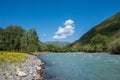 Koksu river gorge in Kazakhstan. Tourism, travel in Dzungarian Alatau concept