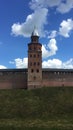 Kokui tower in all its glory Novgorod Kremlin, an architectural monument, in the summer the tower is open to visitors, Veliky No