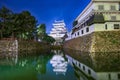 Kokura Castle in Kitakyushu at night in Kokura, Japan Royalty Free Stock Photo
