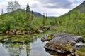 Kola Peninsula, Lovozero tundras, Seydozero in summer Royalty Free Stock Photo