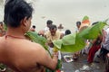 The Kolabau ritual at the river Ganga Royalty Free Stock Photo