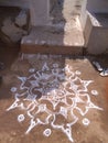 Kolam in sand place