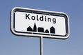 Kolding road sign in Denmark Royalty Free Stock Photo