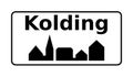 Kolding city road sign in Denmark Royalty Free Stock Photo