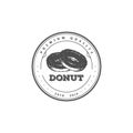 Retro Vintage Donuts Bakery Badge Stamp Emblem Restaurant Label Logo Design Vector