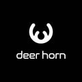 Simple Minimalist Deer Reindeer Horn Logo Design Vector