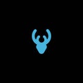 Simple Minimalist Deer Reindeer Head Logo Design Vector