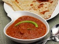 Maharashtra cuisine Murgh Kolhapuri, butter naan Royalty Free Stock Photo