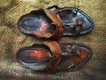 Kolhapuri traditional footwear india Royalty Free Stock Photo