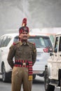 Kolkata Armed Police Officer preparing for taking part in the upcoming Indian Republic Day parade