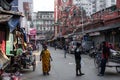 Kolkata, India - February 2, 2020: Everyday life on the street where unidentified people walks by on February 2, 2020 in Kolkata