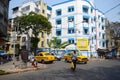 Yellow taxi cars on the street in Kolkata Royalty Free Stock Photo