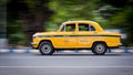 Iconic yellow taxi at Calcutta Kolkata India Royalty Free Stock Photo