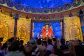 KOLKATA , INDIA - OCTOBER 3, 2014 : Durga Puja festival, decorated pandal Royalty Free Stock Photo