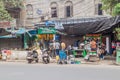 KOLKATA, INDIA - OCTOBER 30, 2016: Street food stalls in the center of Kolkata, Ind Royalty Free Stock Photo