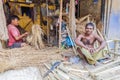 KOLKATA, INDIA - OCTOBER 31, 2016: Workshop manufacturing idols of hindu gods. Kolkata, Ind