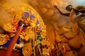 Priest worshipping Goddess Durga, Durga Puja festival celebration