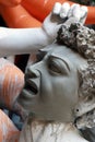 Portrait of Mahisasur Idol which is in the course of preparation at Kumartuli in Kolkata, West Bengal, India.