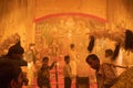 Dhaakis drummers performing during Durga Puja festival