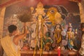 Priest worshipping Goddess Durga, Durga Puja festival celebration