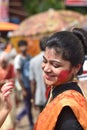 Kolkata, India Ã¢â¬â 8th October 2019; Women participate in Sindur Khela at a puja pandal on the last day of Durga puja at Baghbazar