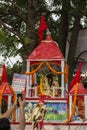 Kolkata Jagannath temple and Rath Yatra. Crowd participate in the Hindu chariot festival