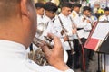 Kolkata Police force officers playing musical instruments