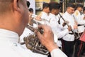 Kolkata Police force officers playing musical instruments