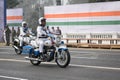 Kolkata Police Lady Officers on motorcycle preparing for taking part in the upcoming Indian Republic Day parade at Indira Gandhi