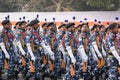 Kolkata Police Rapid Action ForceOfficers preparing for taking part in the upcoming Indian Republic Day parade at Indira Gandhi